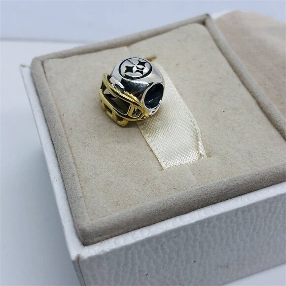 🧜🏾♀️🎀Pandora NFL Pittsburgh Steelers Football Helmet Charm - Picture 4 of 9